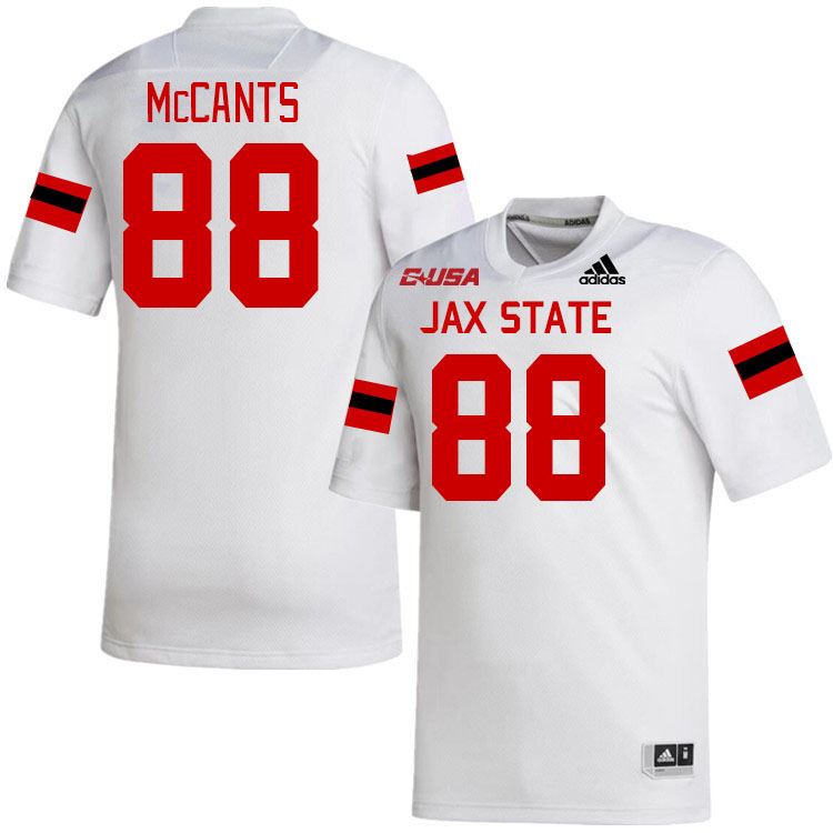 #88 Jordan McCants Jacksonville State Gamecocks College Football Jerseys Stitched-White